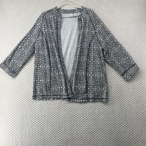 Weekends by Chico's Paisley‎ Button Down Top with Pockets Lightweight Size 2/L